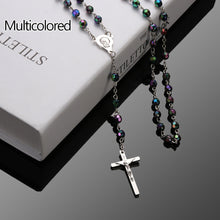 Cargar imagen en el visor de la galería, COLLAR DE CUENTAS CON COLGANTE DE CRUZ.