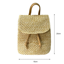 Cargar imagen en el visor de la galería, Mochila de paja y cuero nueva 2022