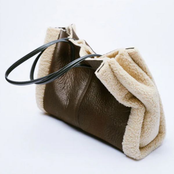 bolso de piel marron para mujer gran capacidad.