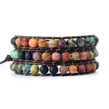 Cargar imagen en el visor de la galería, BRACELETE CUERO DE CUENTAS VINTAGE
