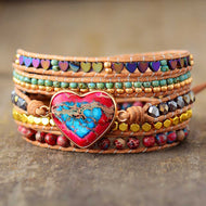 PULSERA  CON CUENTAS DE CORAZON.