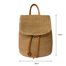 Cargar imagen en el visor de la galería, Mochila  de paja y cuero nueva 2022
